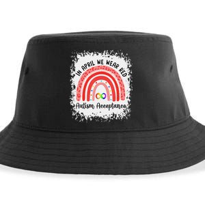 In April Wear Red Instead Autism Acceptance Sustainable Bucket Hat