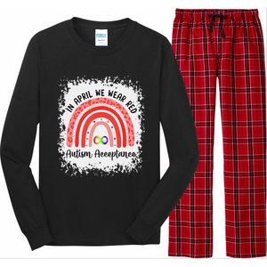 In April Wear Red Instead Autism Acceptance Long Sleeve Pajama Set