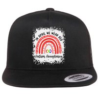 In April Wear Red Instead Autism Acceptance Flat Bill Trucker Hat