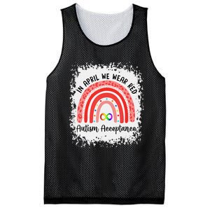 In April Wear Red Instead Autism Acceptance Mesh Reversible Basketball Jersey Tank