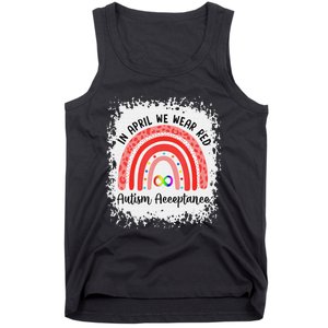 In April Wear Red Instead Autism Acceptance Tank Top