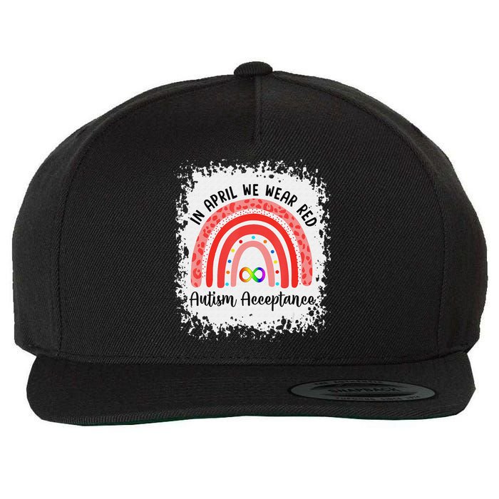 In April Wear Red Instead Autism Acceptance Wool Snapback Cap