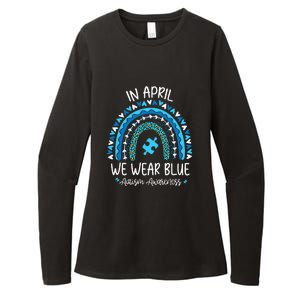 In April We Wear Blue Rainbow Autism Awareness Month Womens CVC Long Sleeve Shirt