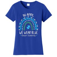 In April We Wear Blue Rainbow Autism Awareness Month Women's T-Shirt