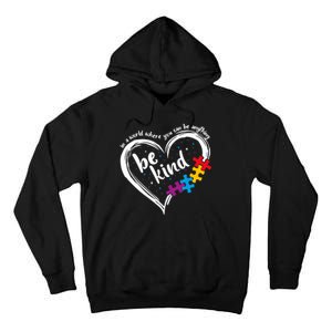 In A World Where You Can Be Anything Be Kind Autism Awareness Tall Hoodie