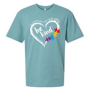 In A World Where You Can Be Anything Be Kind Autism Awareness Sueded Cloud Jersey T-Shirt