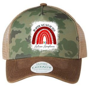 In April We Wear Red Autism Acceptance Legacy Tie Dye Trucker Hat