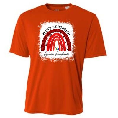 In April We Wear Red Autism Acceptance Cooling Performance Crew T-Shirt