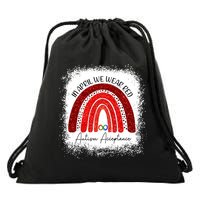 In April We Wear Red Autism Acceptance Drawstring Bag
