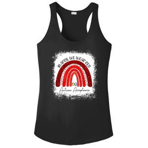 In April We Wear Red Autism Acceptance Ladies PosiCharge Competitor Racerback Tank