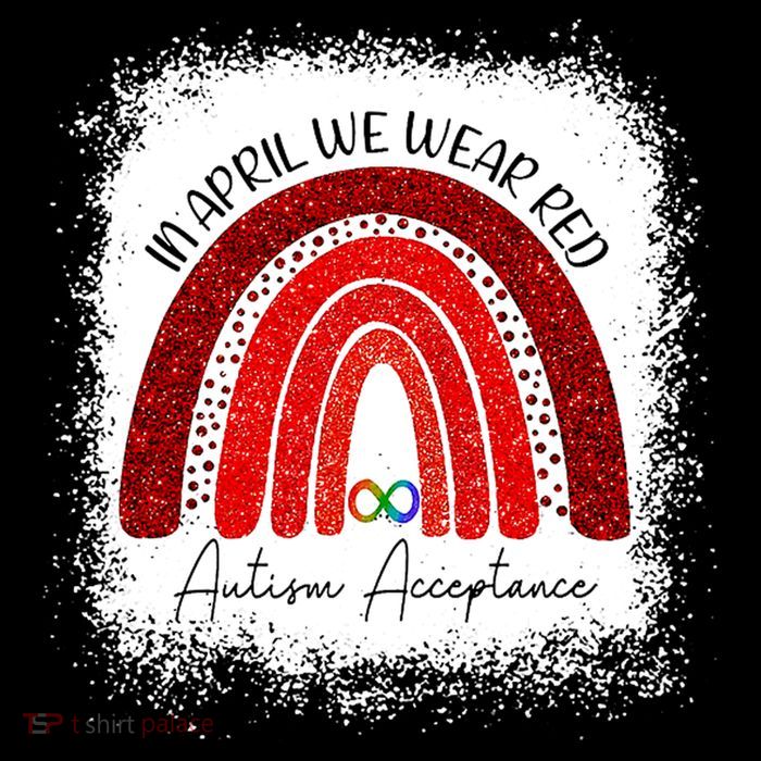 In April We Wear Red Autism Acceptance Cooling Performance Long Sleeve Crew