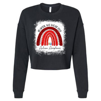 In April We Wear Red Autism Acceptance Cropped Pullover Crew