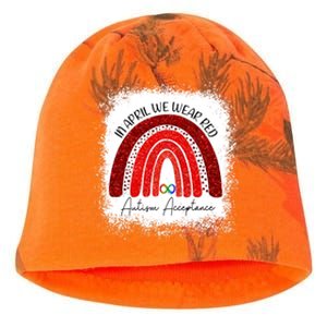 In April We Wear Red Autism Acceptance Kati - Camo Knit Beanie