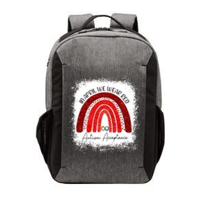 In April We Wear Red Autism Acceptance Vector Backpack