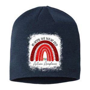 In April We Wear Red Autism Acceptance Sustainable Beanie