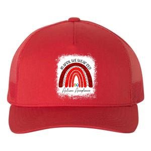 In April We Wear Red Autism Acceptance Yupoong Adult 5-Panel Trucker Hat