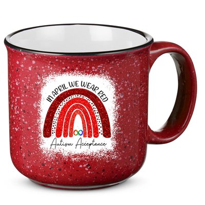 In April We Wear Red Autism Acceptance 15oz Campfire Ceramic Mug