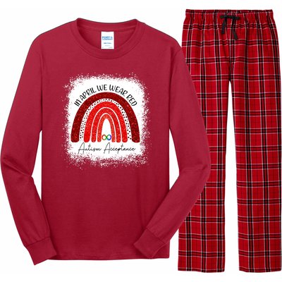 In April We Wear Red Autism Acceptance Long Sleeve Pajama Set