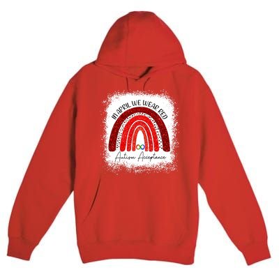 In April We Wear Red Autism Acceptance Premium Pullover Hoodie