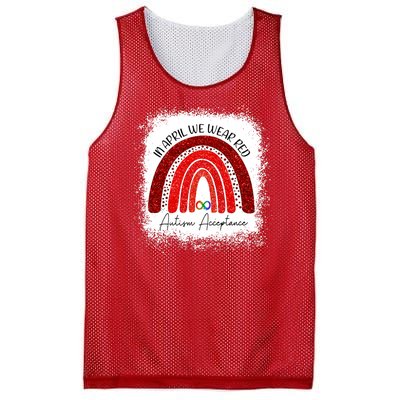 In April We Wear Red Autism Acceptance Mesh Reversible Basketball Jersey Tank