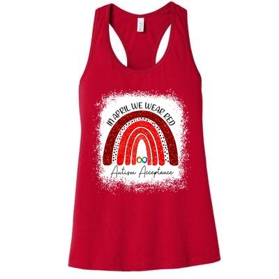 In April We Wear Red Autism Acceptance Womens Tank Top