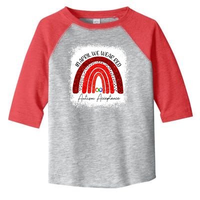 In April We Wear Red Autism Acceptance Toddler Fine Jersey T-Shirt