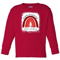 In April We Wear Red Autism Acceptance Toddler Long Sleeve Shirt