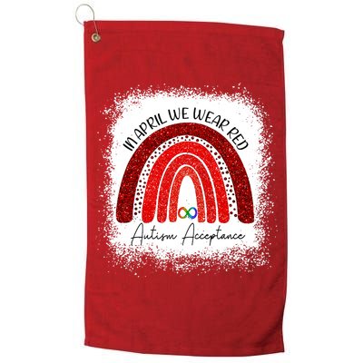 In April We Wear Red Autism Acceptance Golf Towel