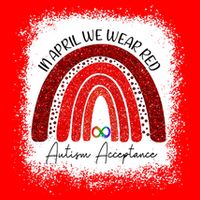 In April We Wear Red Autism Acceptance Kids T-Shirt
