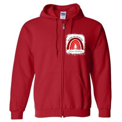 In April We Wear Red Autism Acceptance Full Zip Hoodie