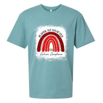 In April We Wear Red Autism Acceptance Sueded Cloud Jersey T-Shirt