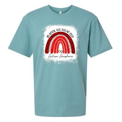 In April We Wear Red Autism Acceptance Sueded Cloud Jersey T-Shirt