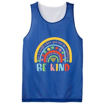 In A World Where You Can Be Anything Be Kind Autism Gift Mesh Reversible Basketball Jersey Tank
