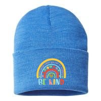 In A World Where You Can Be Anything Be Kind Autism Gift Sustainable Knit Beanie