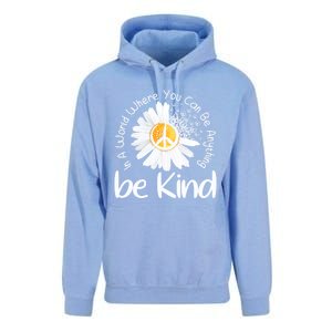 In A World Where You Can Be Anything Be Kind Peace Sign Gift Unisex Surf Hoodie