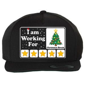 I Am Working For Christmas Break 5 Stars Xmas Tree Wool Snapback Cap