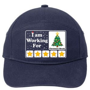 I Am Working For Christmas Break 5 Stars Xmas Tree 7-Panel Snapback Hat