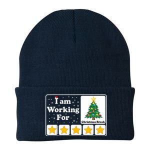 I Am Working For Christmas Break 5 Stars Xmas Tree Knit Cap Winter Beanie