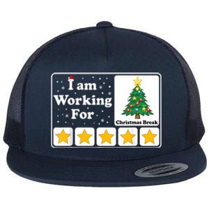 I Am Working For Christmas Break 5 Stars Xmas Tree Flat Bill Trucker Hat