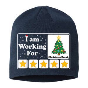 I Am Working For Christmas Break 5 Stars Xmas Tree Sustainable Beanie