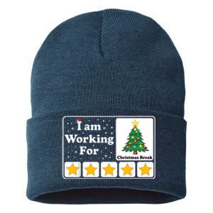 I Am Working For Christmas Break 5 Stars Xmas Tree Sustainable Knit Beanie