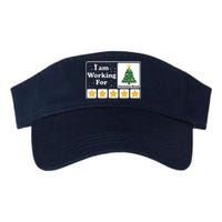 I Am Working For Christmas Break 5 Stars Xmas Tree Valucap Bio-Washed Visor