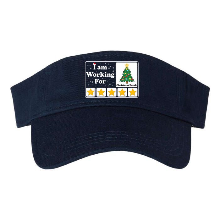 I Am Working For Christmas Break 5 Stars Xmas Tree Valucap Bio-Washed Visor