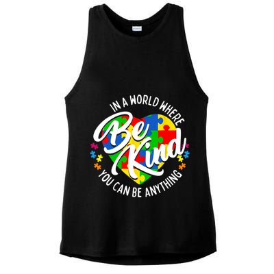 In A World Where You Can Be Anything Be Kind Kindness Ladies PosiCharge Tri-Blend Wicking Tank