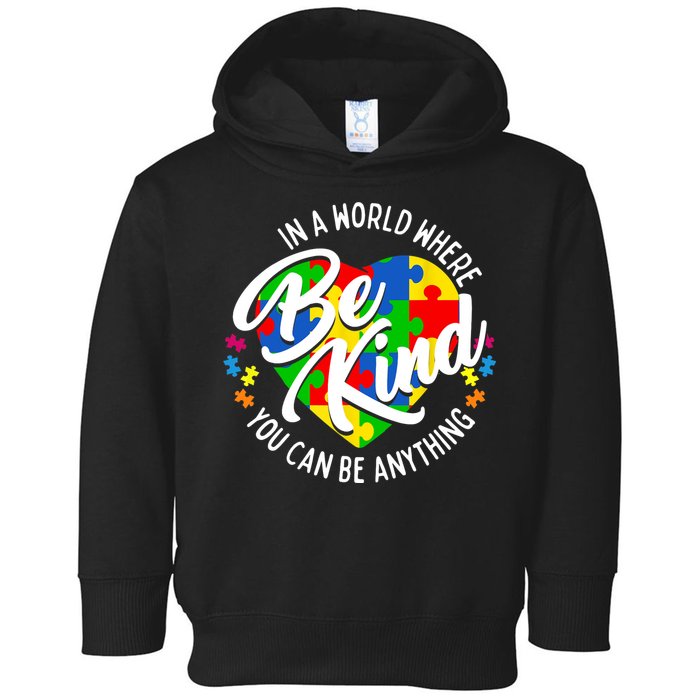 In A World Where You Can Be Anything Be Kind Kindness Toddler Hoodie