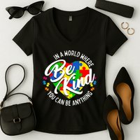 In A World Where You Can Be Anything Be Kind Kindness Women's V-Neck T-Shirt