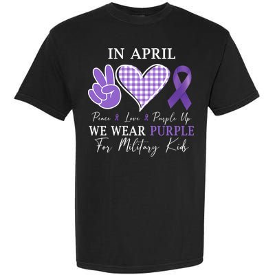 In April We Wear Purple For Military Garment-Dyed Heavyweight T-Shirt