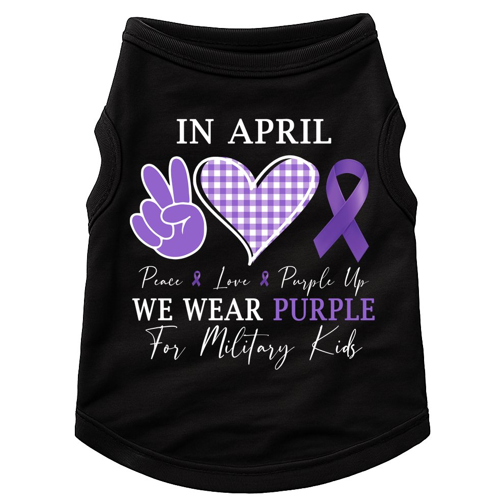 In April We Wear Purple For Military Doggie Tank