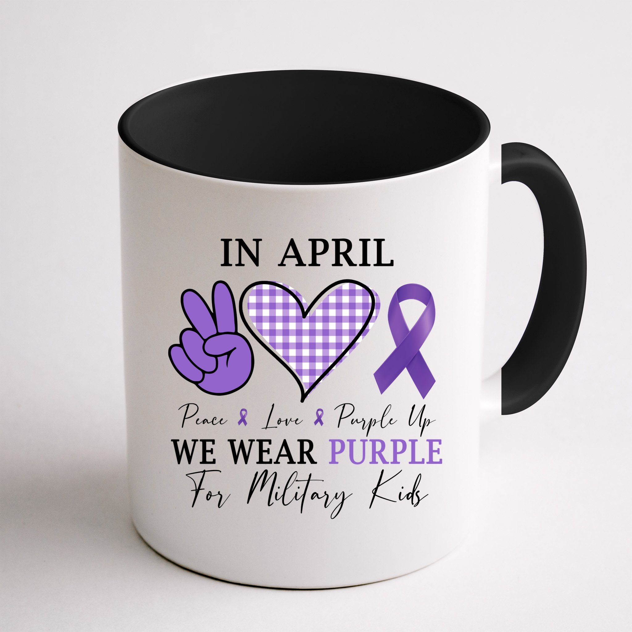 In April We Wear Purple For Military Mug