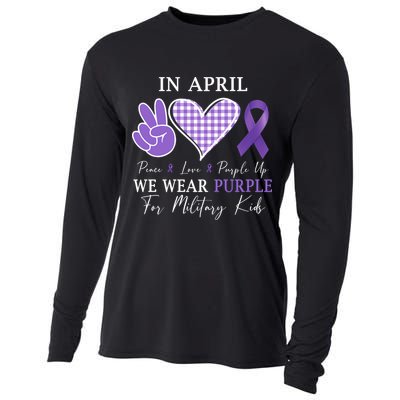 In April We Wear Purple For Military Cooling Performance Long Sleeve Crew
